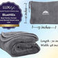 Premium Soft Long Travel Blanket Pillow Airplane Large Size Gray