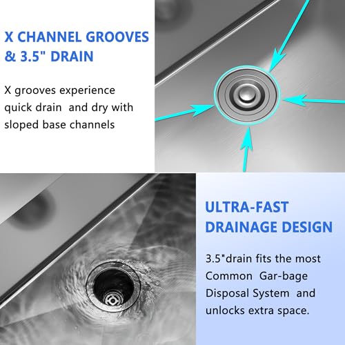 25x22 Inch Drop In Kitchen Sink