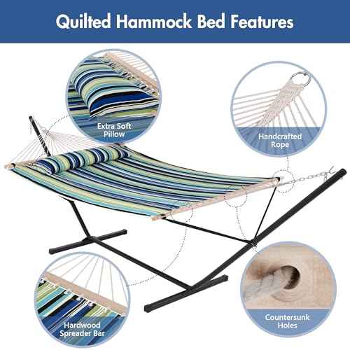 Patio Hammock with Stand 12FT Included for Outside