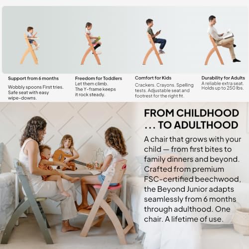 Beyond Junior Convertible Wooden High Chair with Removable Tray