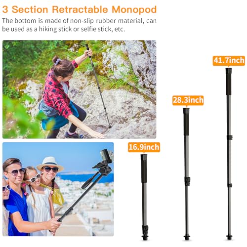 66.7" Camera Tripod Monopod with 3