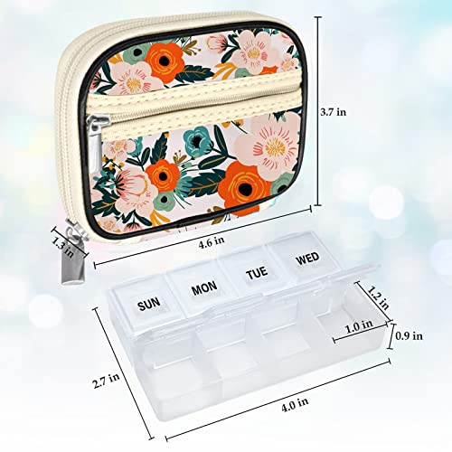 Weekly Travel Pill Organizer Case for Purse with Removable 7 Day Pill Box
