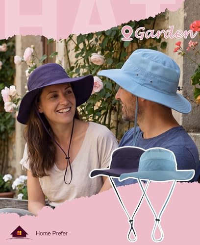 Men's Sun Hat UPF 50+ Wide Brim Bucket Hat Windproof Fishing Hats