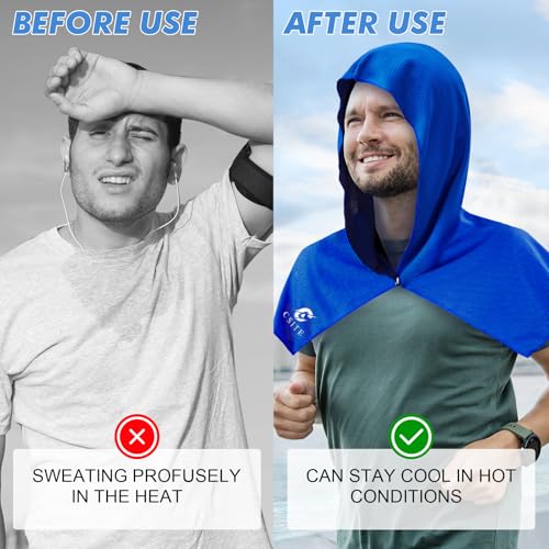 4 Pack Cooling Hoodie Towels for Neck and Face (4 Count)