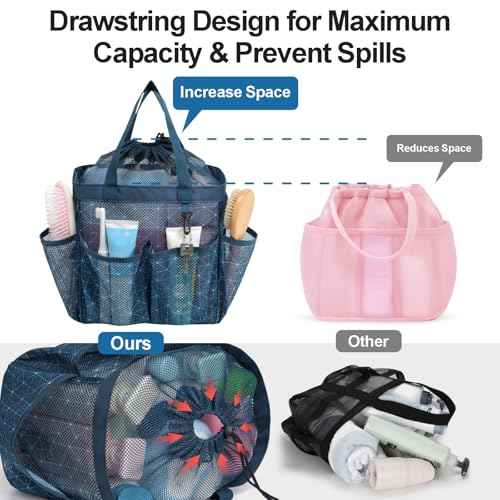Mesh Shower Caddy Portable with Drawstring
