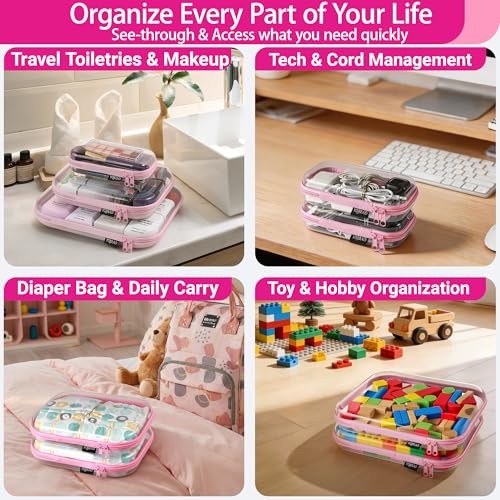 Clear Hard Shell Zipper Cases (4 Count)