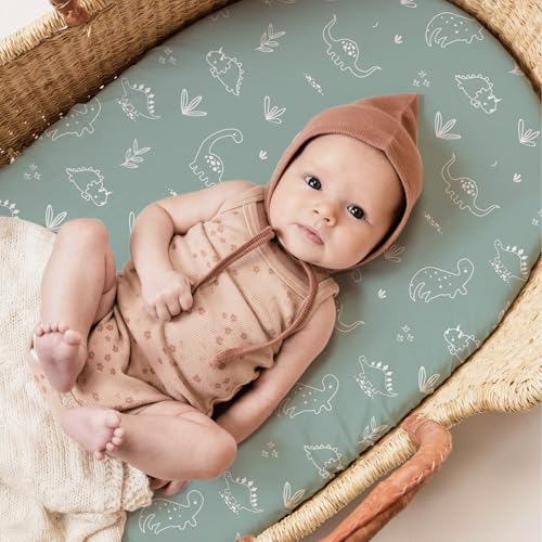 Stretch Fitted Bassinet Sheet Set BROLEX 2 Pack Cradle Sheets for Bassinet Pad (2 Count)