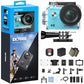 EK7000 4K30FPS 20MP WiFi Action Camera with EIS Ultra HD 131FT Waterproof Underwater Camera Remote Control 4X Zoom Support External Microphone Blue