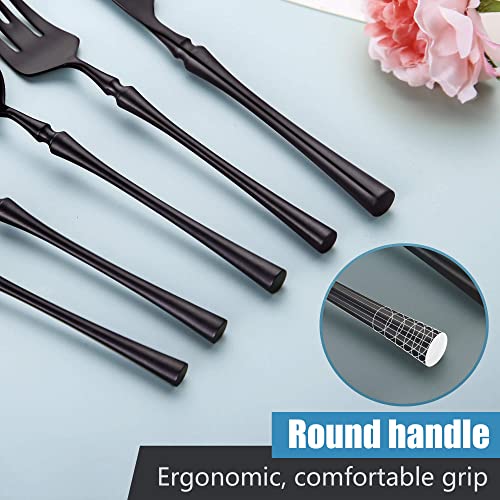 20 Piece Matte Black Silverware Set for 4 (20 Count)