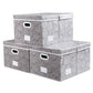 Extra Large Collapsible Storage Boxes with Lids Fabric Decorative Storage Bins Cubes Organizer Baskets with Cover Handles Divider for Bedroom Closet Living Room 19.6x15.7x11.8 Inch 3 Pack (3 Count)