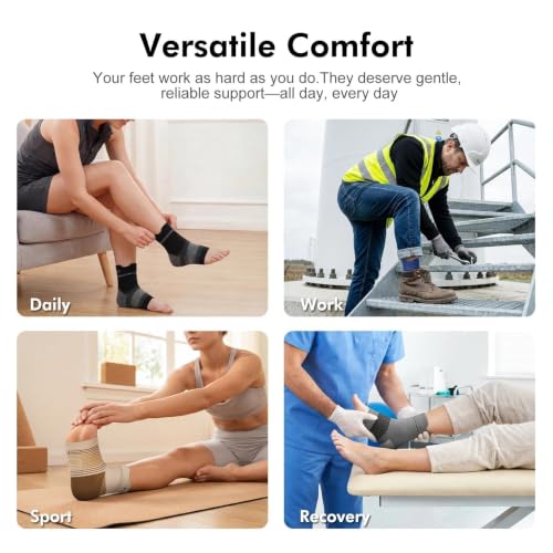 6 Pairs Compression Socks with Arch Support for Plantar Fasciitis (6 Count)