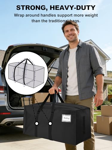 Supports 200lbs Heavy Duty Moving Bags (4 Count)