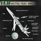 12-in-1 Multitool Pocket Knife with Pouch & Clip