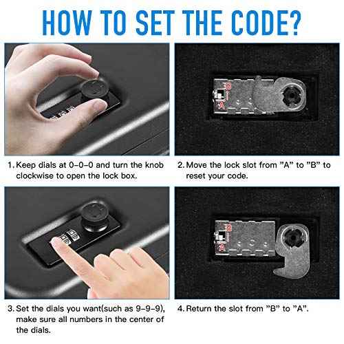 Pistol Safe Portable Travel Gun Safe