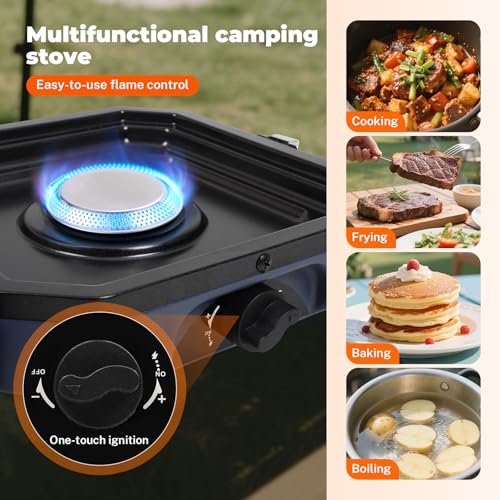 Adjustable 2 Burner Portable Stove with 16000 BTU