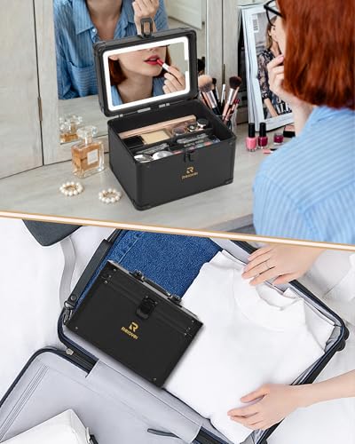 Travel Small Makeup Bag With LED Mirror in 3