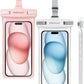 wellhouse Waterproof Phone Pouch, Waterproof Phone Case for iPhone 16 15 14 13 12 Pro Max XS Samsung, IPX8 3D Cellphone Dry Bag Beach Essentials (2 Pack -Pink & White7.0, 7 inch)