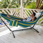 Double Hammock with 9FT Space Saving Steel Stand Includes Portable Carrying Case