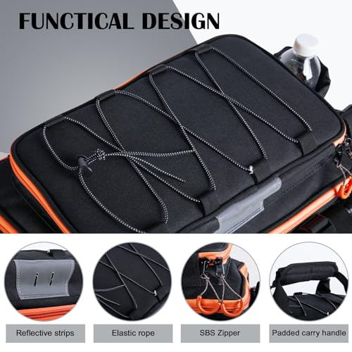 Fishing Tackle Bag with 4PCS 3700 & 2PCS 3600 Tackle Boxes (6 Count)