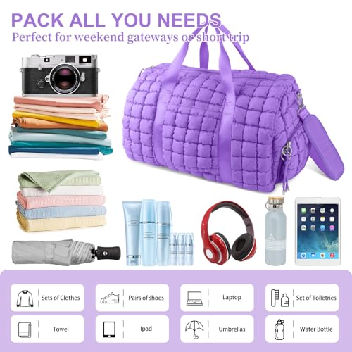 Quilted Travel Duffle Bag Gym Bag for Women