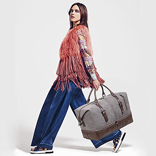 Leather Travel Bag with Shoe Pouch