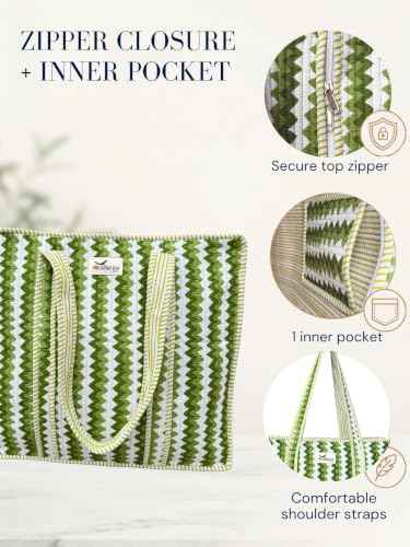 100% Cotton Quilted Tote Bag For Women