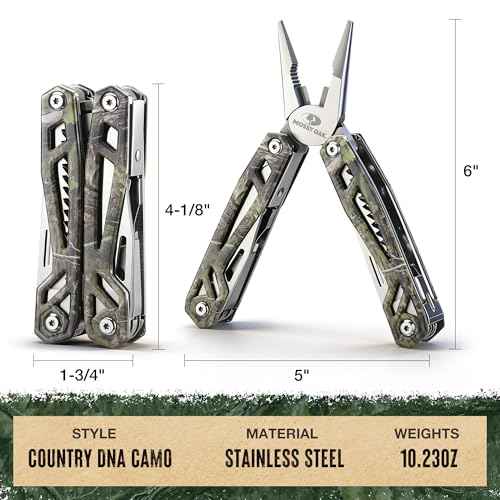 Multitool, 22-in-1 Stainless Steel Pliers with Screwdriver Sleeve, Camo Steel Handle, Self-locking Knife with Sheath-Perfect for Outdoor, Survival, Camping, Hiking, Simple Repair