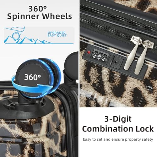28 Inch Checked Luggage with Spinner Wheels