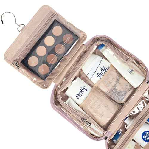 Travel Toiletry Bag for Women Hanging Organizer Makeup Case Pockets
