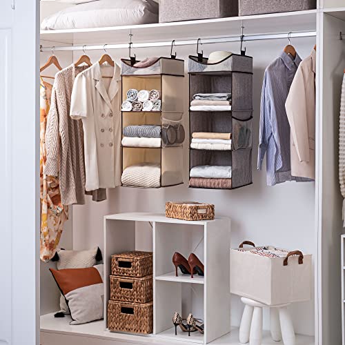 3 Shelf Hanging Closet Organizer with Half Compartment