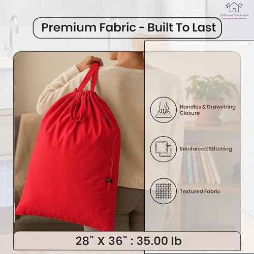 LFH Home Cotton Rich Large Premium Canvas Laundry Bag (6 Count)