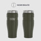 THERMOS Stainless King Vacuum-Insulated Travel Tumbler, 16 Ounce, Army Green (Pack of 4)