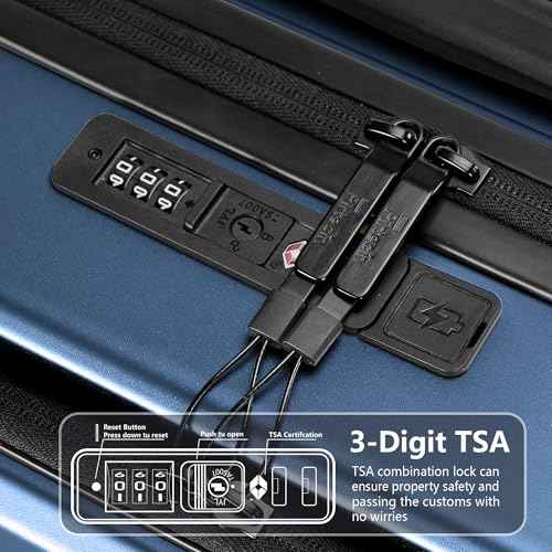 Carry On Luggage with Front Pocket & USB Port