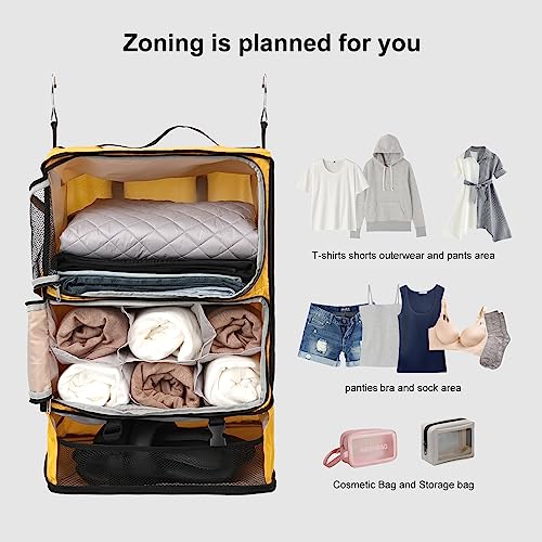 Travel Portable Hanging Shelves Closet Organizer Packing Luggage Storage with Multifunctional and Foldable Invisible Compartment
