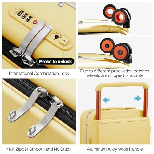 20 Inch Carry On Luggage Aluminum Frame Spinner Wheels