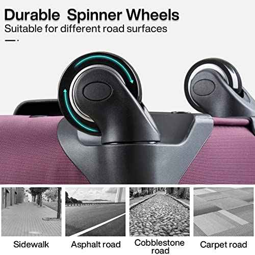 28 Inch Luggage with Spinner Wheels Expandable Large Suitcase with Wheels Softside Check in Luggage Rolling Suitcase with Lock Lightweight Travel Luggage for Men and Women