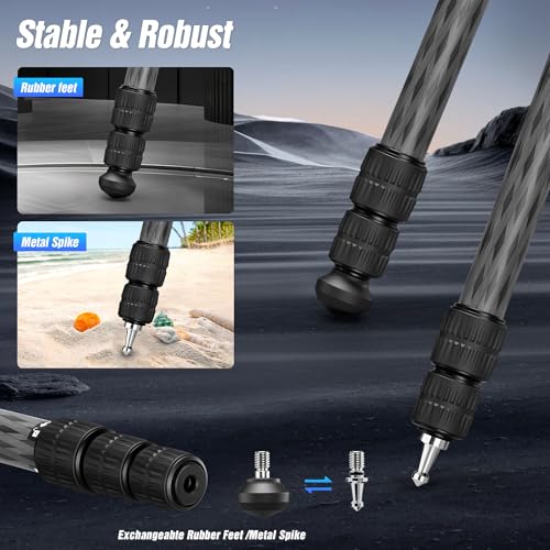 71" Carbon Fiber Travel Tripod with 360° Ball Head Set