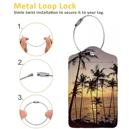 Sunset with Coconut Trees 2 Pack Luggage Tag for Suitcase (2 Count)