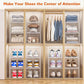 Sturdy Clear Shoe Organizer with Magnetic Door (6 Count)