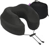 Cabeau Air Travel Pillow for Long Flights – Evolution Plus – U Shaped Memory Foam Neck Support – Removable, Washable Cover – Comfort On-The-Go for Airplane, Train, and Car (Black)
