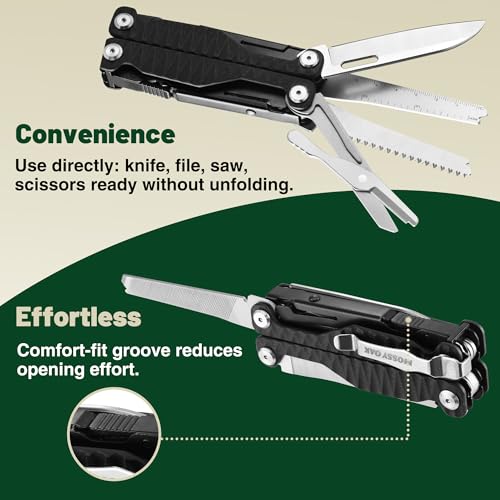 17-in-1 Multitool Pliers, CNC-Machined Steel, G10 Handle
