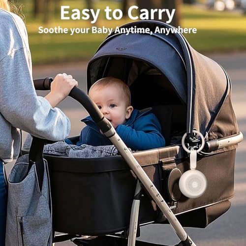 White Noise Sound Machine Portable Sleep Machine for Baby Adult with 30 Soothing Sounds 12 Night Light Colors 4 Timer Memory Function Rechargeable Noise Machines for Sleeping