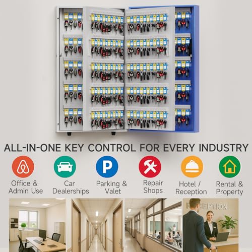 360 Key Lock Box Smart Key Organier Cabinet with Keypad & App for Office