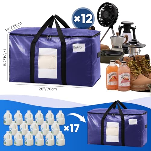 12 Pack Dark Blue XXL Moving Bags (12 Count)