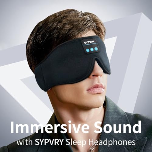 Bluetooth Sleep Mask Wireless Headphones 3D Bluetooth Eye Mask for Side Sleepers SYPVRY Blackout Eye Mask with Headphones Speaker for Airplane