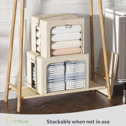 4 Pack Clothes Storage Bins with Metal Frame (4 Count)