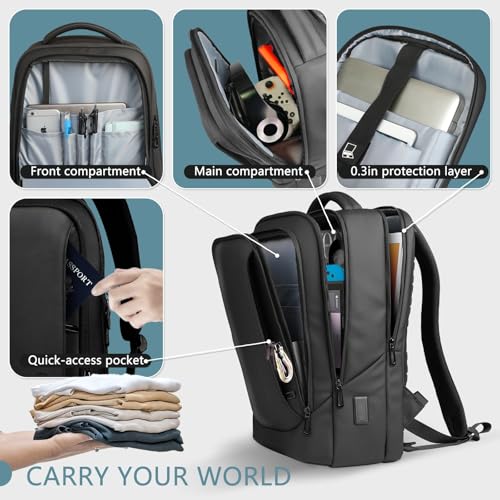 Laptop Backpack for Men for 17.3 Inch Computer Bag with USB A&C Charger