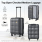 26 Inch Expandable Luggage Top Opening Checked Bag Charcoal Grey