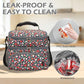 Double Layer Cooler Insulated Lunch Bag Adult Lunch Box Large Tote Bag for Men (Floral)