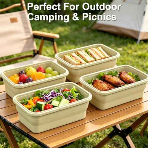 Collapsible Food Storage Containers with Airtight Lid & Vent Valve